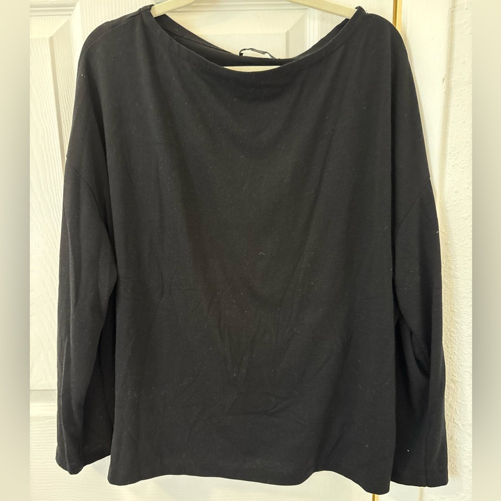 All Saints Black Long Sleeve Top